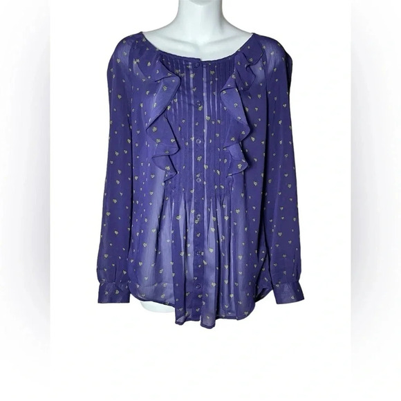 LOFT Ruffle Front Blouse - Picture 1 of 7